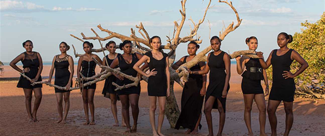 Kimberley Girl's latest intake from across the region, taking part in a shoot in Broome.