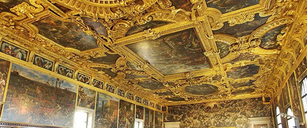 The Sala del Maggior Consiglio Venezia, at the Palazzo Ducale, is a prime example of the extravagant spaces  the city has to offer.
