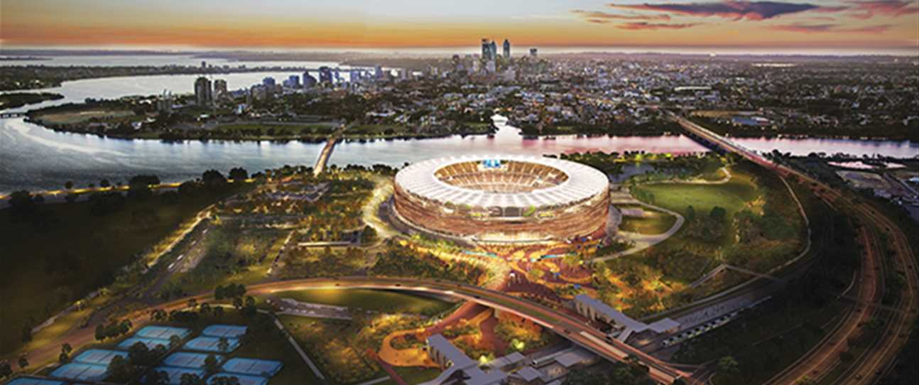 Perth Stadium (HASSELL in  collaboration with Cox Architecture  and HKS) (image Westadium).