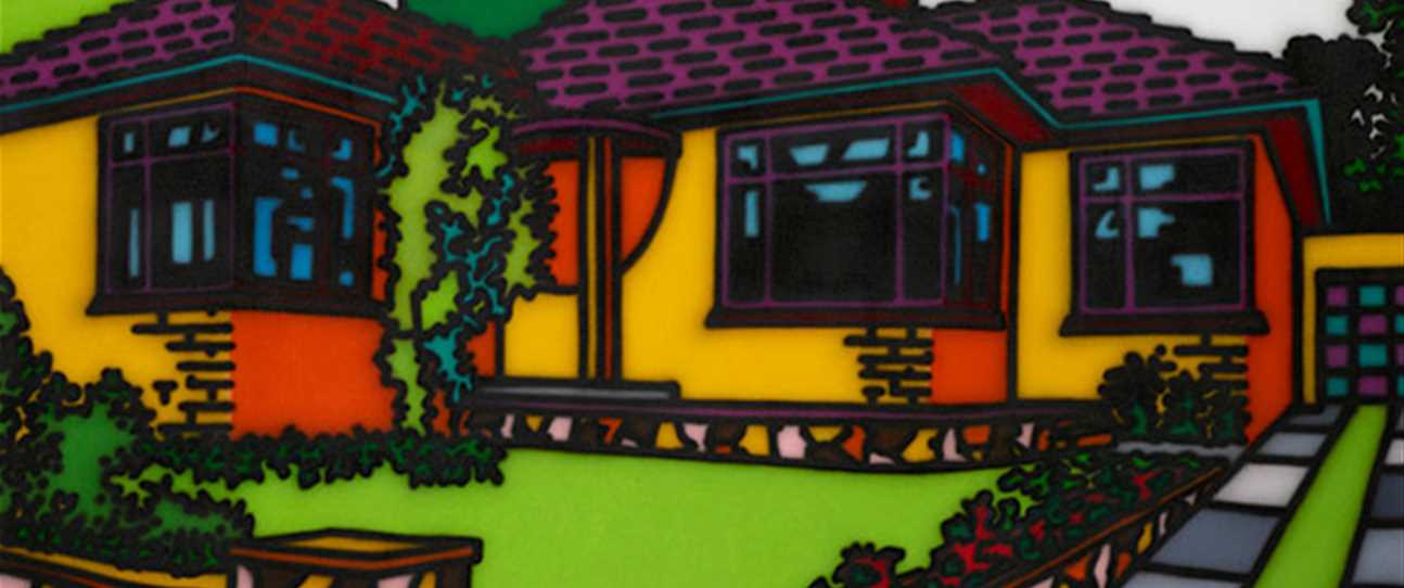 Triple Fronted (1987)  by Howard Arkley.