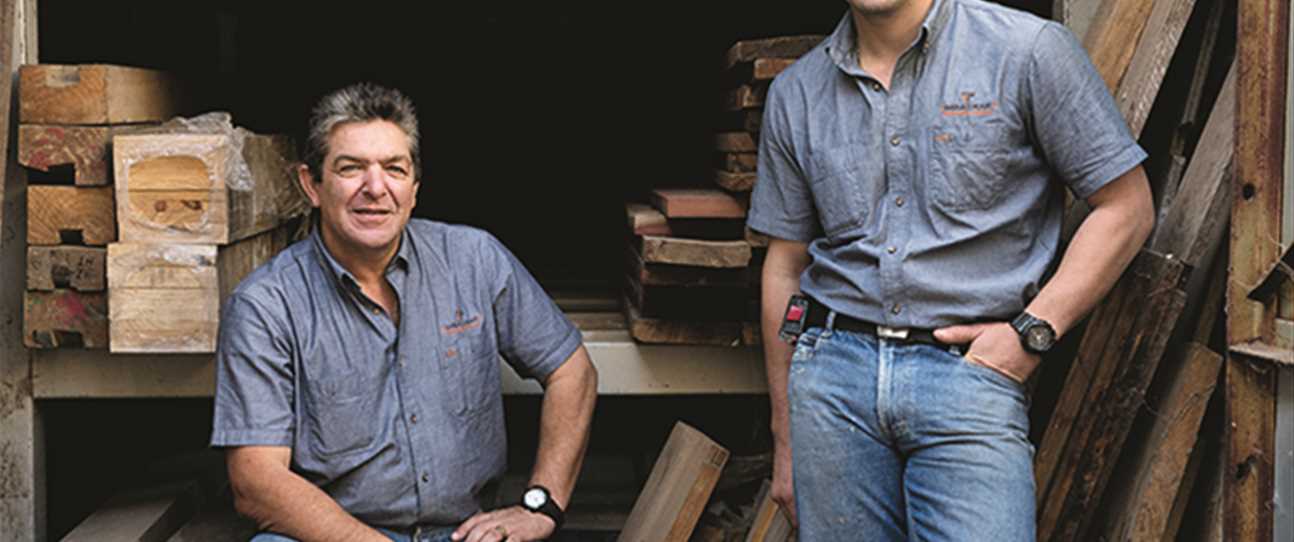Giovanni Iozzi (right) and his father Vincenzo, of Timbacraft Furniture Company. Photography by Jody D'Arcy