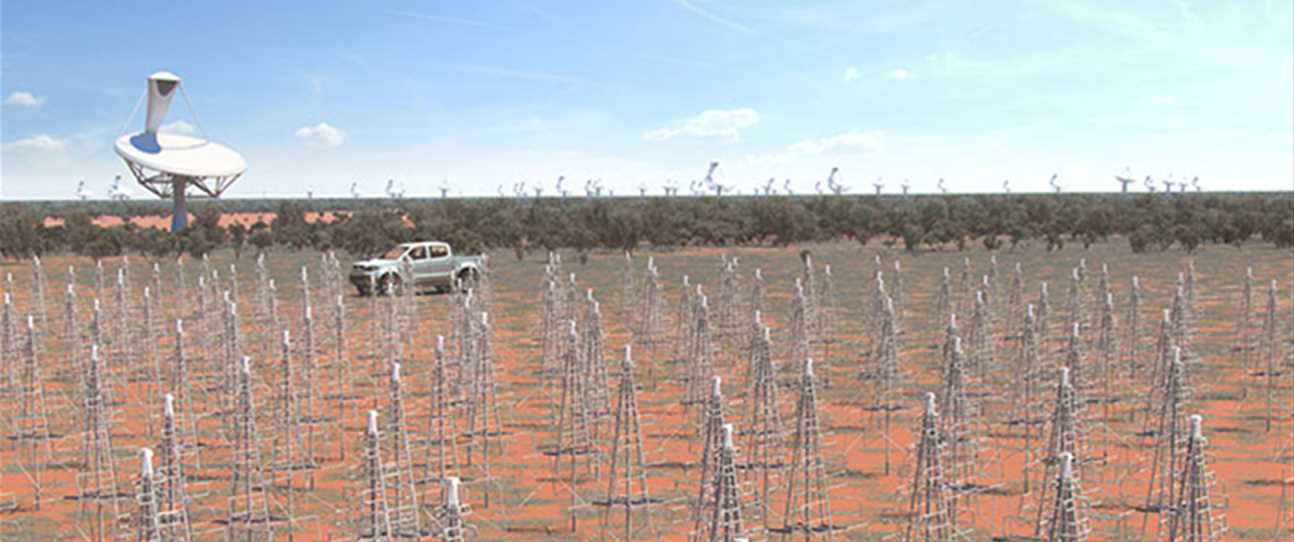 The SKA Low Frequency Dipole Array close up (photography SKA Organisation/Swinburne Astronomy Productions).