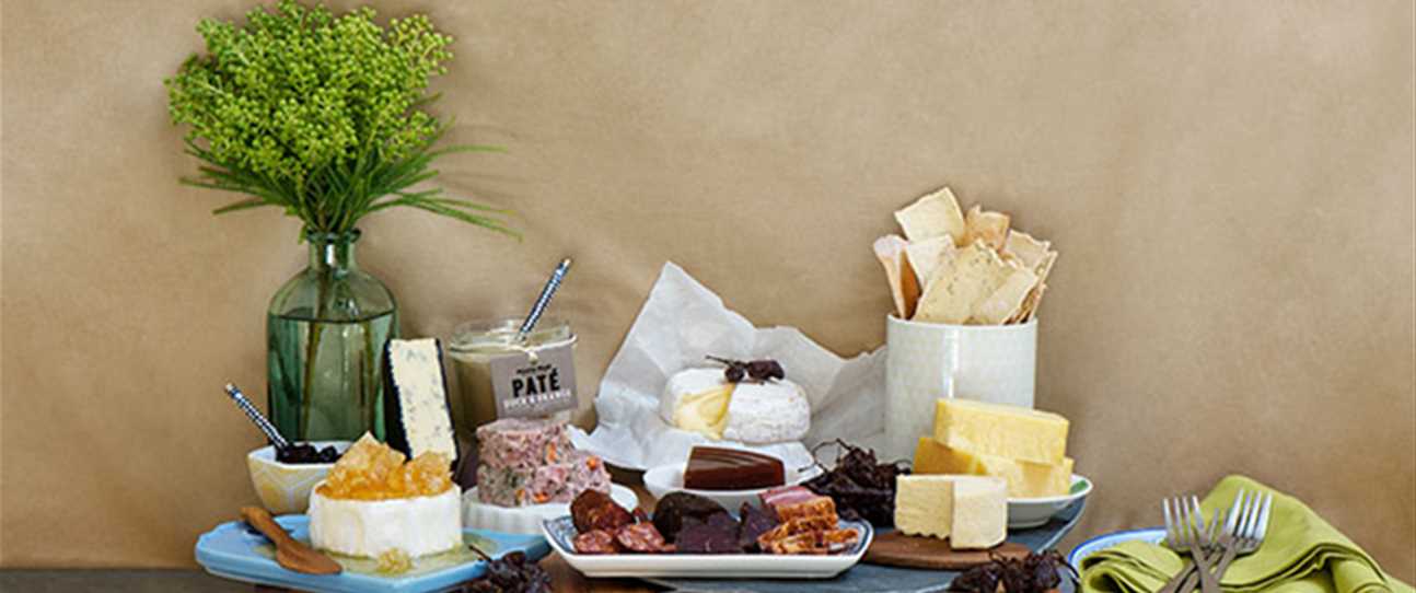Cutting board, plates, linen, bowls and cheese knives from Merchants of Swanbourne (08) 9383 3493. Apavisa ‘Microcement’ tile from Attica (08) 9382 4666.