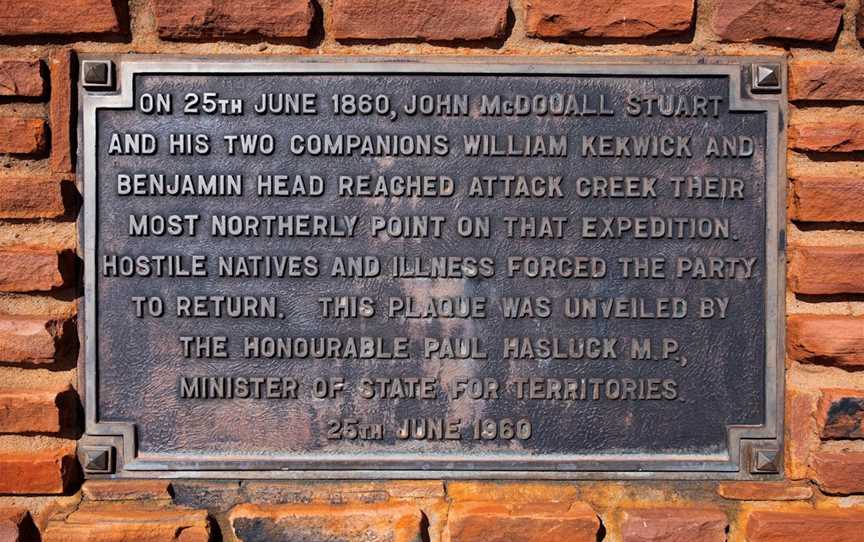 Attack Creek Historical Reserve Memorial, Tennant Creek, NT