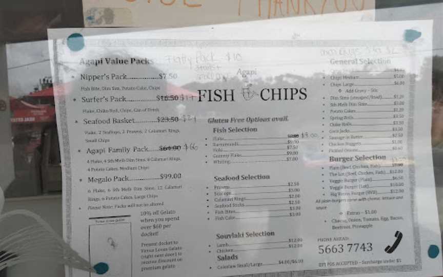 Agapi Fish & Chips, Venus Bay, VIC