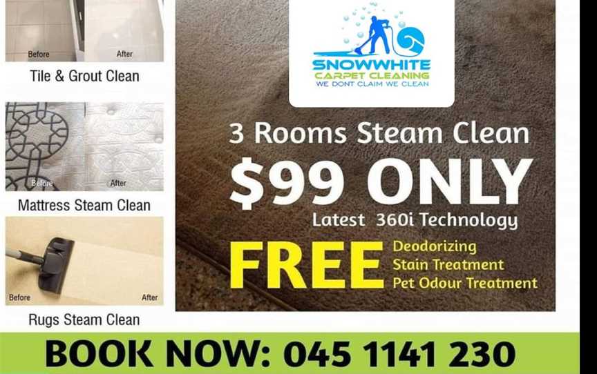 Best & Affordable Carpet Cleaning Services - 3 Rooms for Just A$99