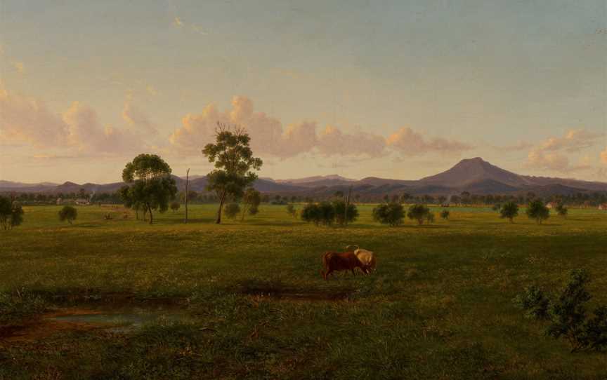 View of the Gippsland Alps, from Bushy Park on the River Avon