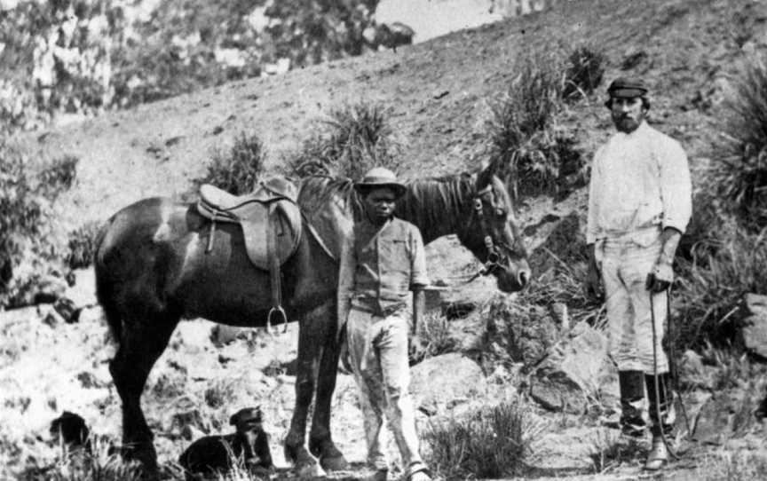 W B Slade and an aboriginal stable boy on Cockatoo Creek Station Queensland 1866.JPG