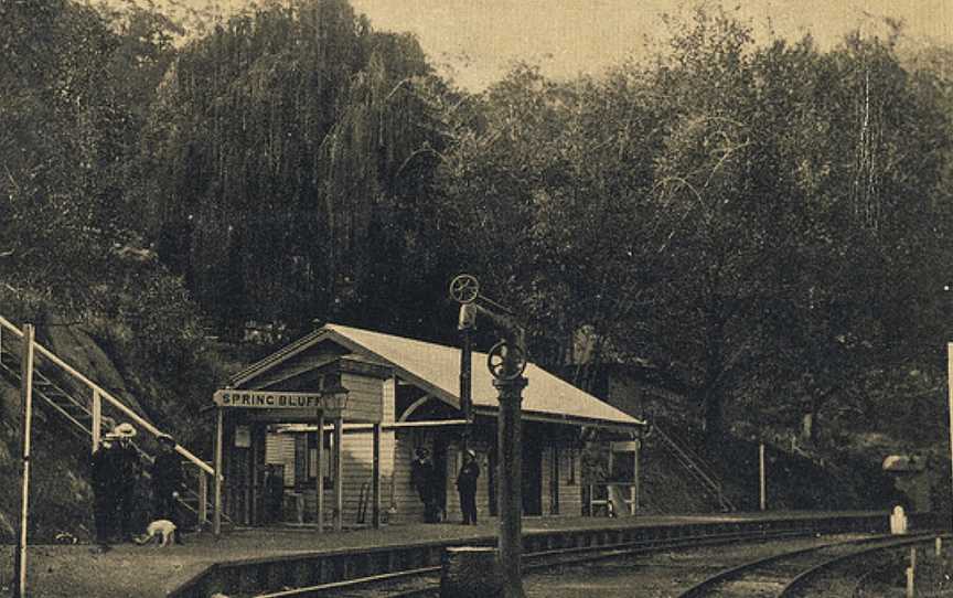 Spring Bluff Railway Station CQueensland CAustraliapostcarddated23 December1907