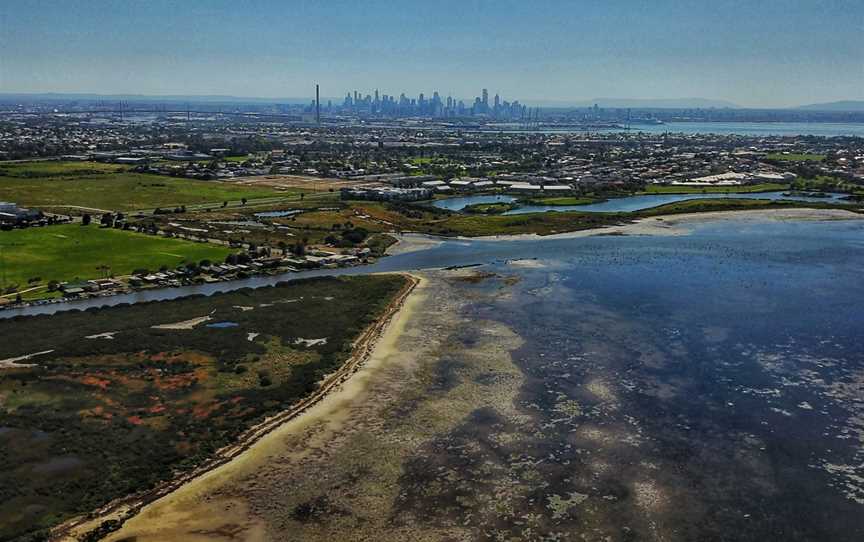 Aerialvistaofthe Melbourne CB Dfrom Altona Coastal Park