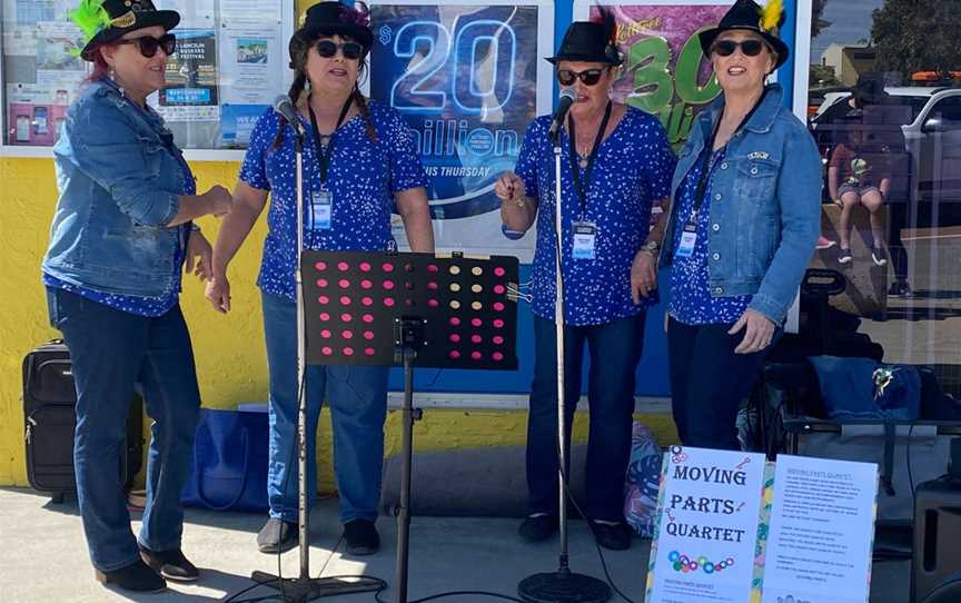 Busking in the main street - Moving Parts Quartet 2022