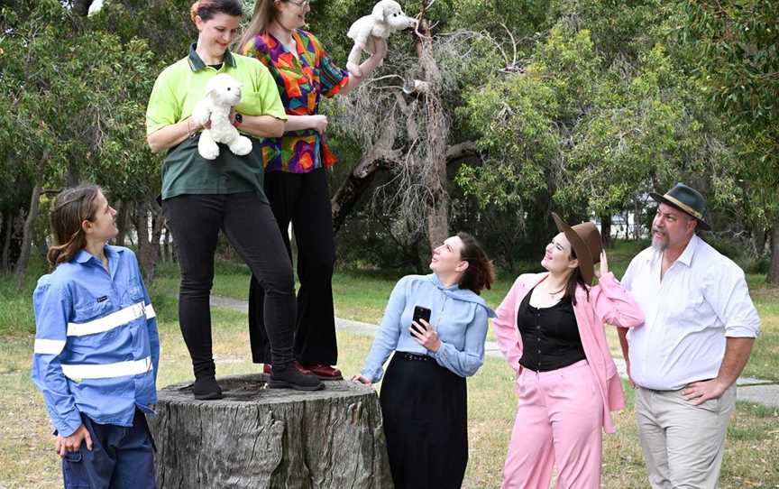 As You Like It features Carter Kranz-Little, left, Kelly Salathiel, Lilly-Anne Burns, Sophie McDowell, Arianne Westcott-King and Peter Carr. Picture: Zyg Woltersdorf