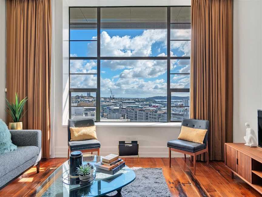 City and Harbour Views From Stylish CBD Apartment, Eden Terrace, New Zealand