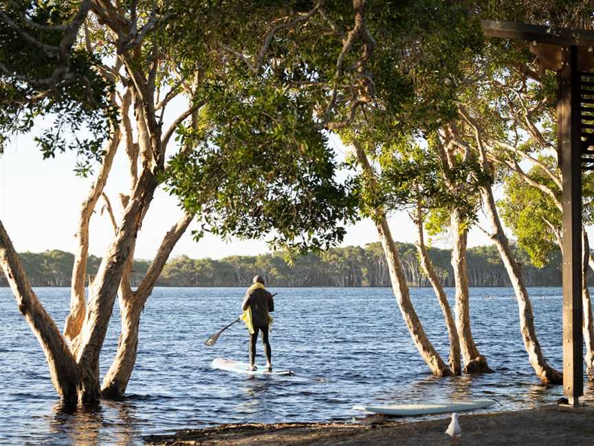 stand-up paddle boarding at Lennox Head