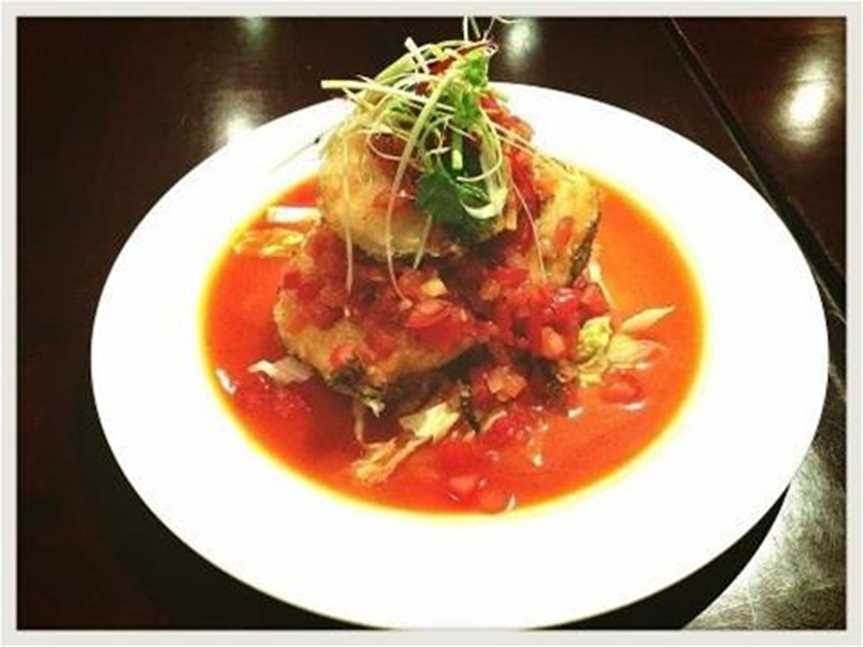 Pan fried Toothfish with sweet & sour tomato salsa
