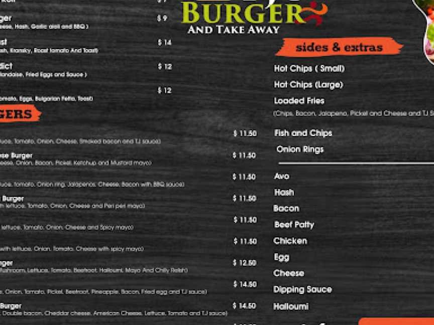 Tj’s burger & Take away, Mitchell, ACT