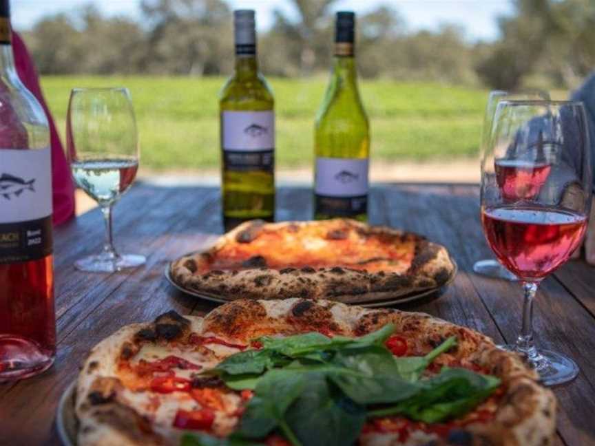 Pizza and wine at the Treehouse Bar