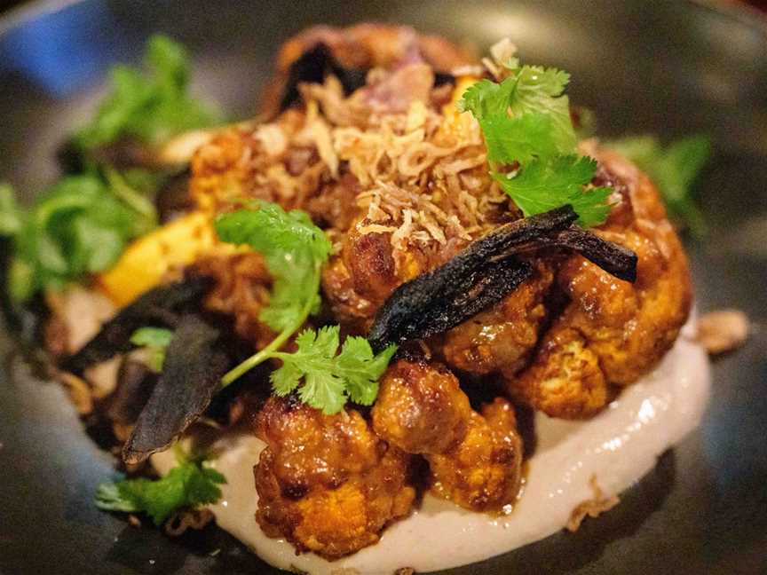 Miso-baked Cauliflower, walnut tofu emulsion