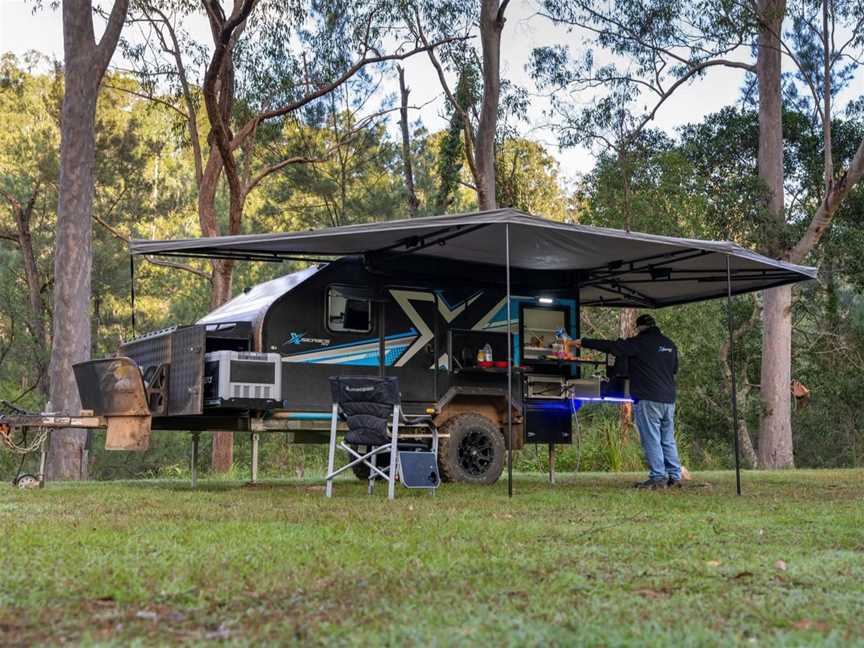 Pod caravans, also known as teardrop trailers or pod trailers, are compact and streamlined camper trailers designed for efficient towing and easy moved.