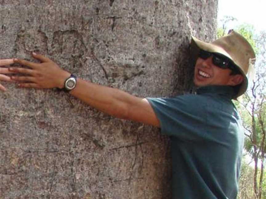 Boab tree hugging