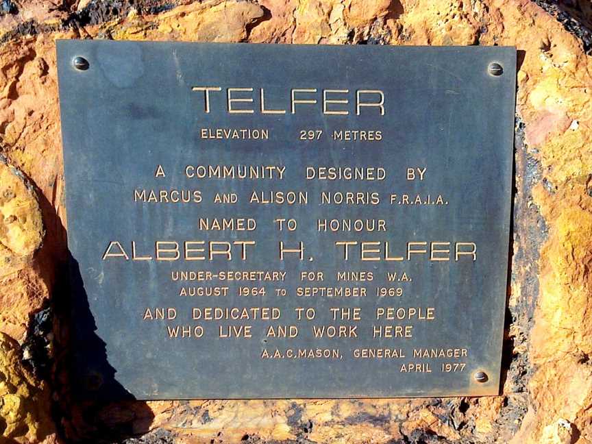 Plaque at Telfer