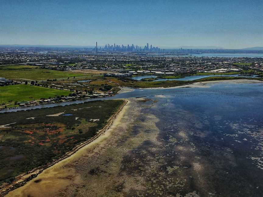 Aerialvistaofthe Melbourne CB Dfrom Altona Coastal Park