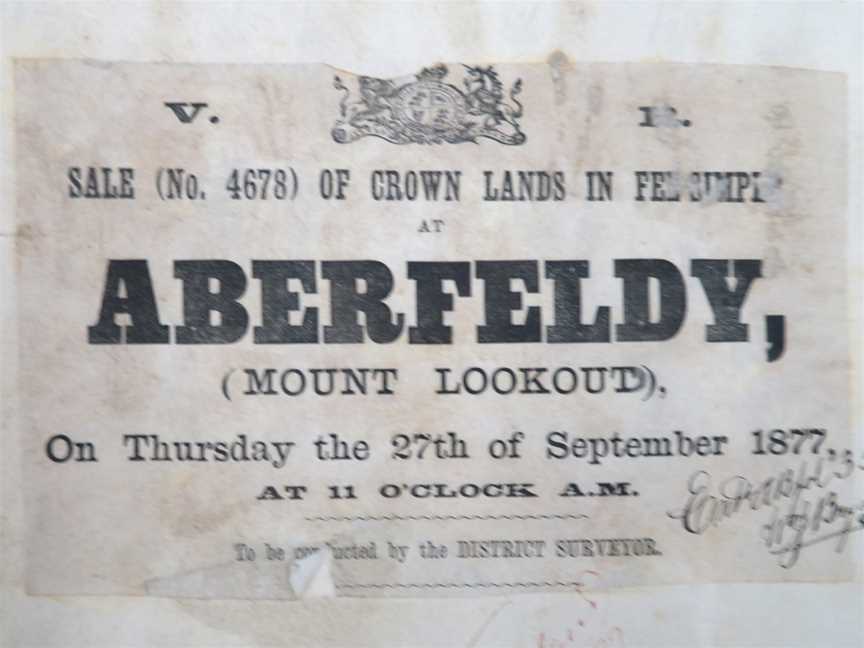 Aberfeldy Land Sale1877