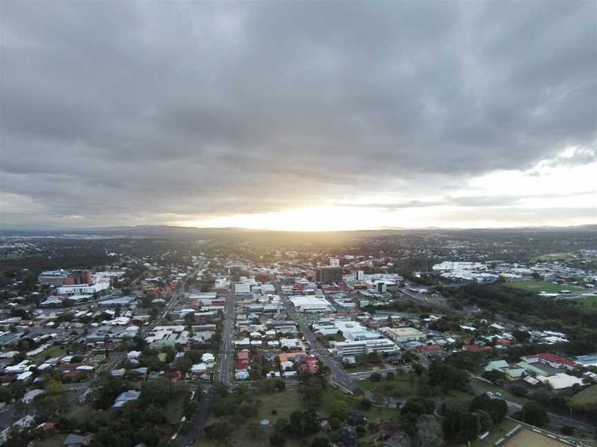 Ipswich QLD Australia aerial shot of Ipswich CBD and surrounds