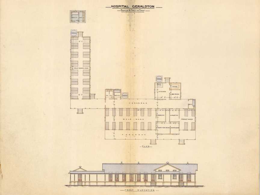 Architecturaldrawingofthe Hospital CGeraldton(now Innisfail CQueensland) C22 September1885