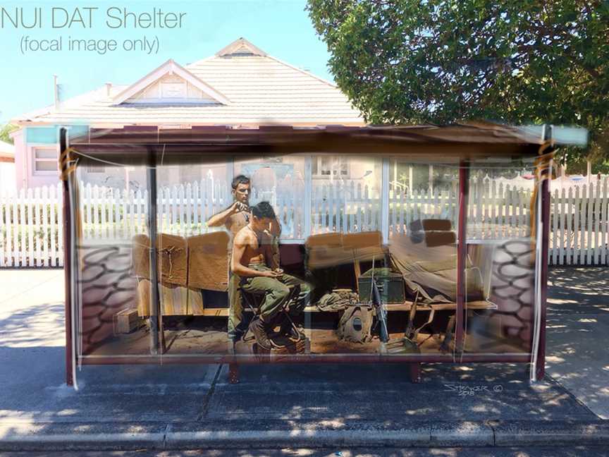 Artists Impression of the "Nui Dat" bus stop (artist : Drew Straker)