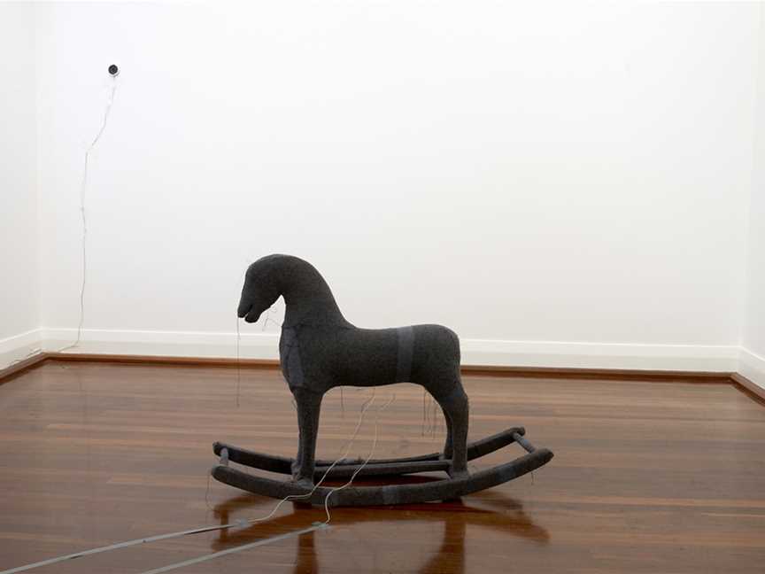 Olga Cironis, In my mind, rocking horse, blanket, speakers, sensors & amp, 2008