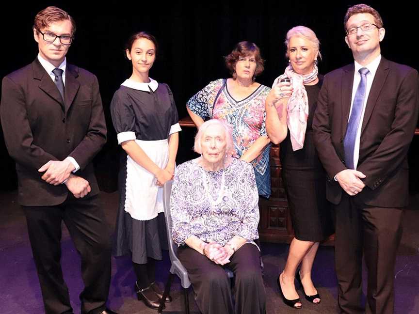 The cast of Lady Willpower features Chris Kennedy, left, Rachael Coltrona, Claire Westheafer, Jane Sherwood, Owen Phillips and Ursula Johnson, seated at front.