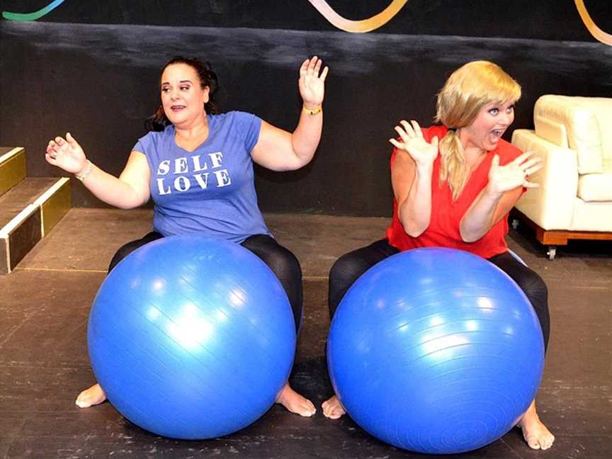 Lulu (Hayley Green, left) and Babette (Katherine Blower) feel the burn in The Real Housewives of Perth.