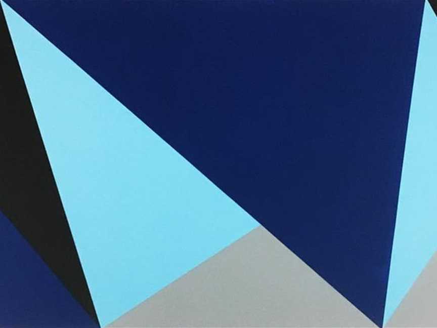 Trevor Richards, Through and Under, 2018, acrylic polymer paint on canvas, 81 x 192cm Copyright courtesy of the artist.