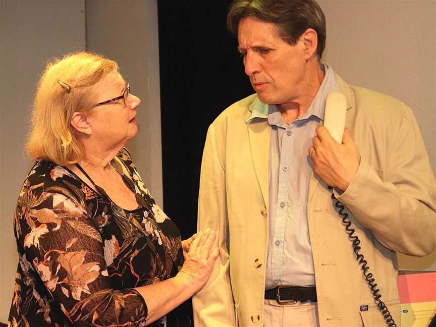 The Small Hours features Julie Holmshaw, left, as Olivia and Tim Riessen as Carl Houston.