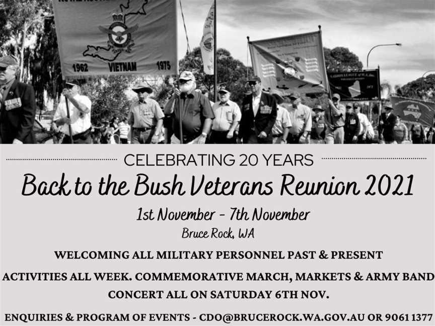 Back to the Bush Veterans Reunion, Events in Bruce Rock
