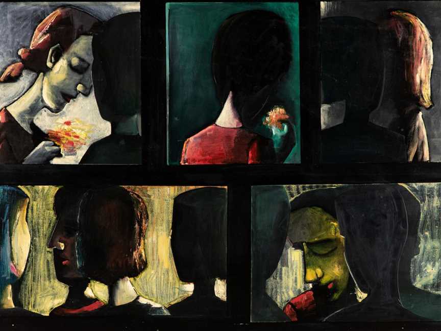 Charles Blackman Suite of Paintings 1960. oil on hardboard, 122 x 183 cm. The State Art Collection, The Art Gallery of Western Australia. Purchased 1960.