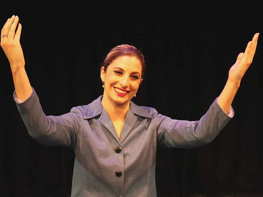 Danielle Battista as Eva Perón in the musical Evita.