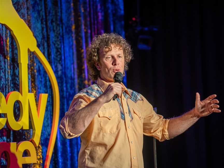 Comedian on Stage at Comedy Lounge Perth