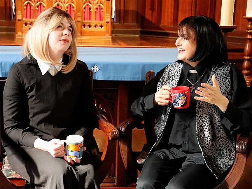 Morgan Halket, left, as Alice and Meredith Hunter as Geraldine in The Vicar of Dibley.