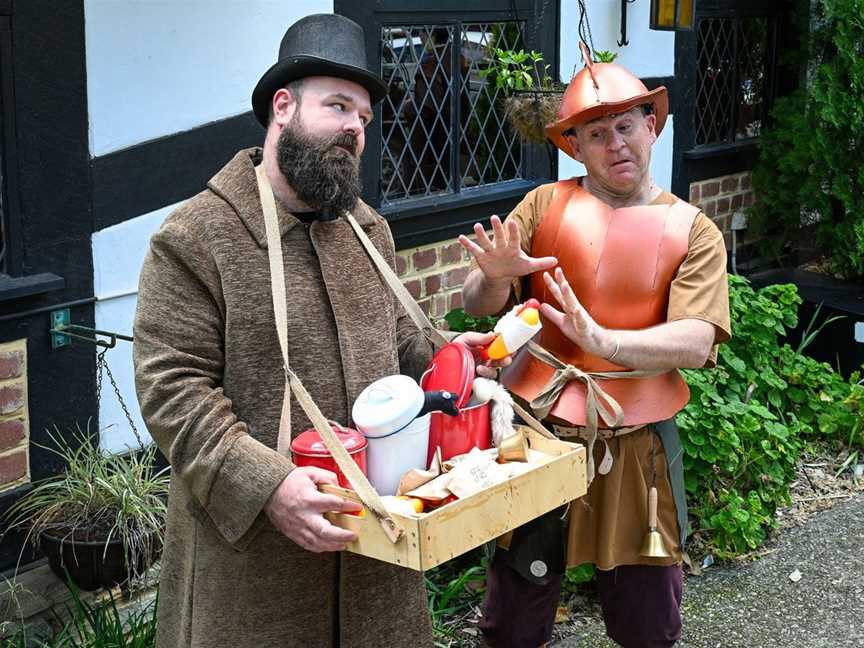 Caitlyn Boyle, left, Ian Banks and William Darlington in Terry Pratchett’s Guards! Guards!