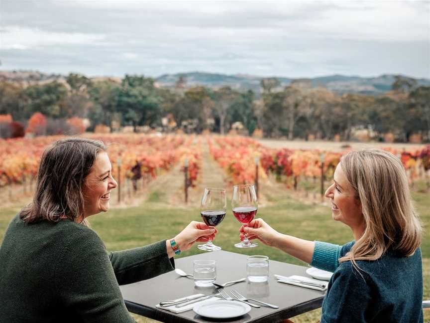 Enjoy delicious wine and lunch with stunning Alpine Valleys views.