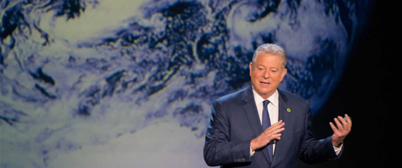 Al Gore giving his updated presentation in Houston, TX in An Inconvenient Sequel: Truth To Power from Paramount Pictures and Participant Media.