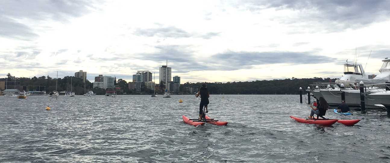 Water-biking on the Swan River – a strangely fun and addictive family activity for any season